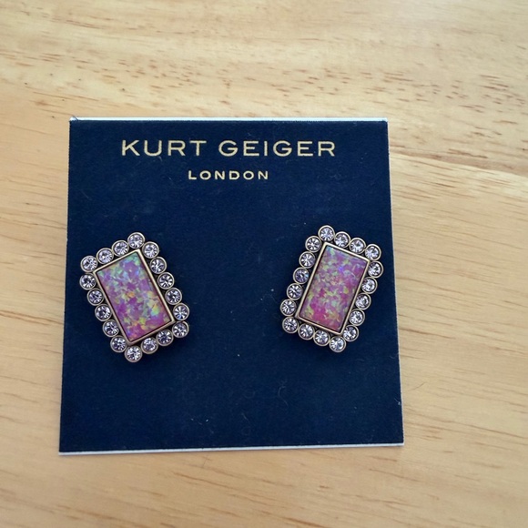 Kurt Geiger Iridescent Pink Earrings - Picture 2 of 4